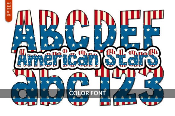 American Stars: A Playful Color Font for Creative Design